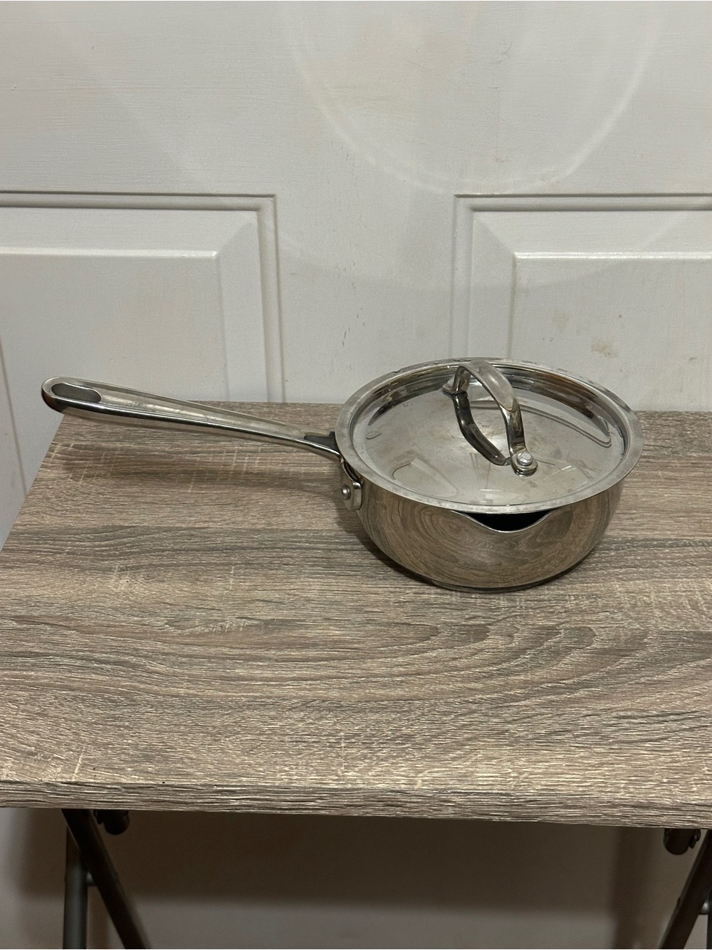 Emeril 1 Qt. Saucepan Pot Pan Double Pour Spout Stainless Steel With Lid